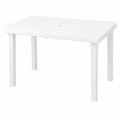 Wetterfester vidaXL Gartentisch mit Schirmloch in Wei?, 101x68x72 cm, aus Kunststoff