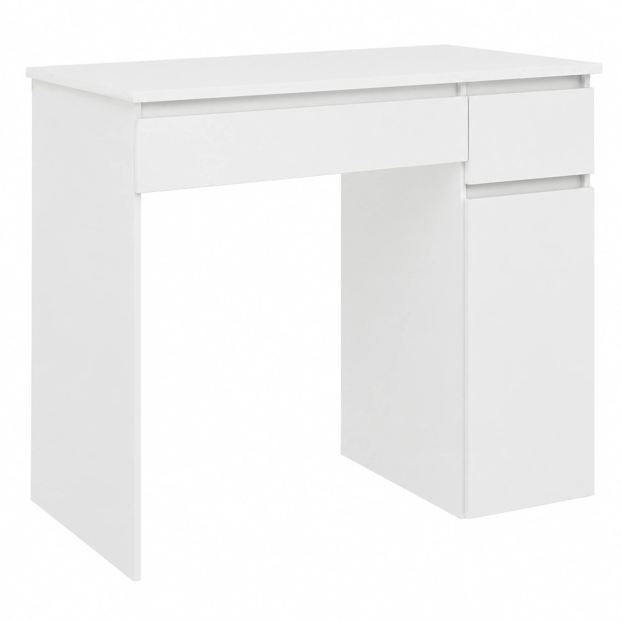 Moderner Schreibtisch 88x45 cm mit 2 Schubladen, ideal f¨¹r B¨¹ro und Kinderzimmer, Wei? Matt