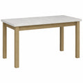 Moderner Ausziehtisch Awrolt I f¨¹r Esszimmer, Wei?/Sonoma, 120-150x80x78 cm