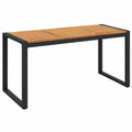 Industrieller Gartentisch mit Metallbeinen - Massivholz Akazie, 140x80x75cm