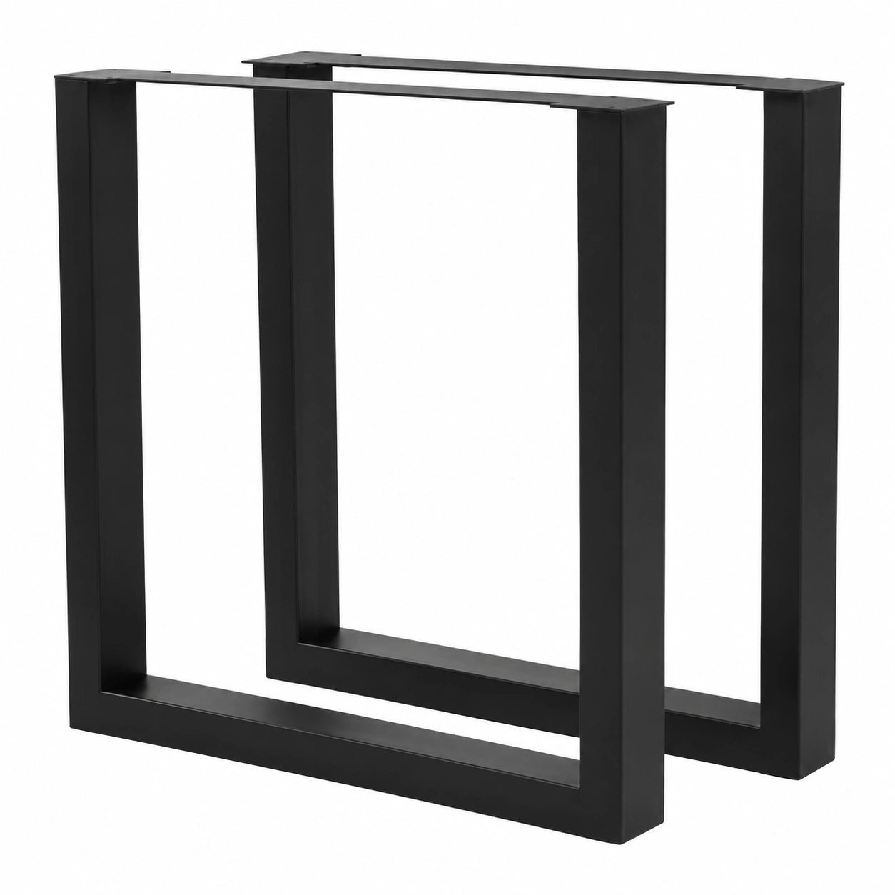 Industrielles U-f?rmiges Tischgestell Set aus schwarzem Eisen, 70 x 73 cm, h?henverstellbar, ideal f¨¹r Esstische und Schreibtische