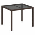 Moderner Poly-Rattan Gartentisch, Braun, 90x90x75 cm, UV-best?ndig
