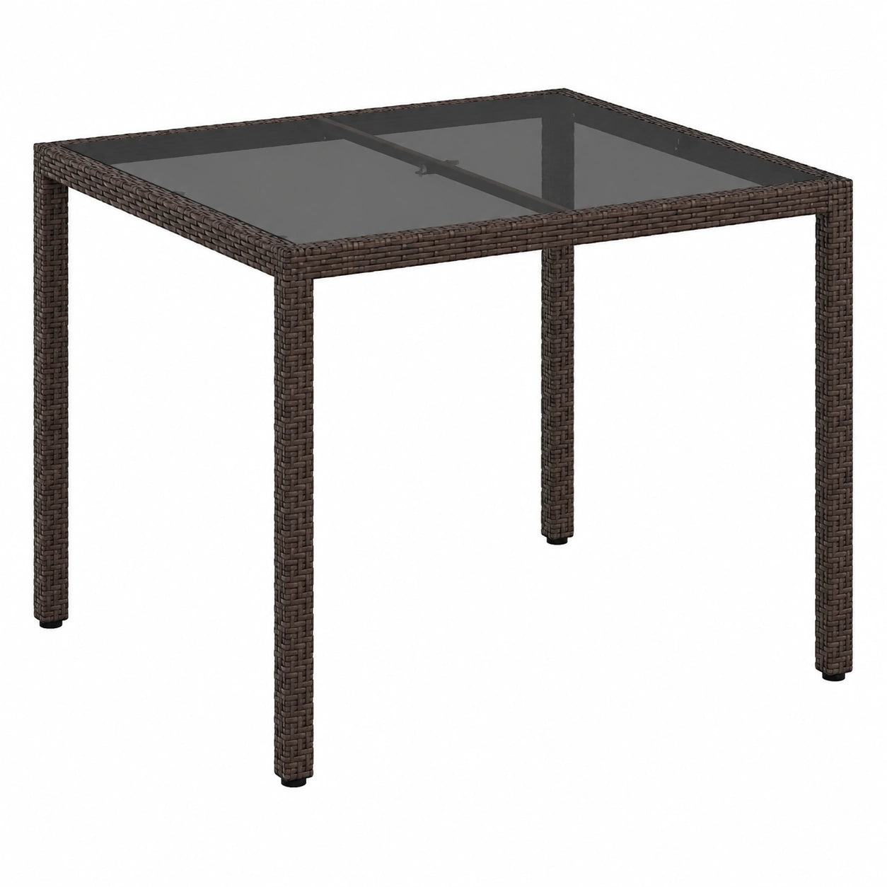 Moderner Poly-Rattan Gartentisch, Braun, 90x90x75 cm, UV-best?ndig