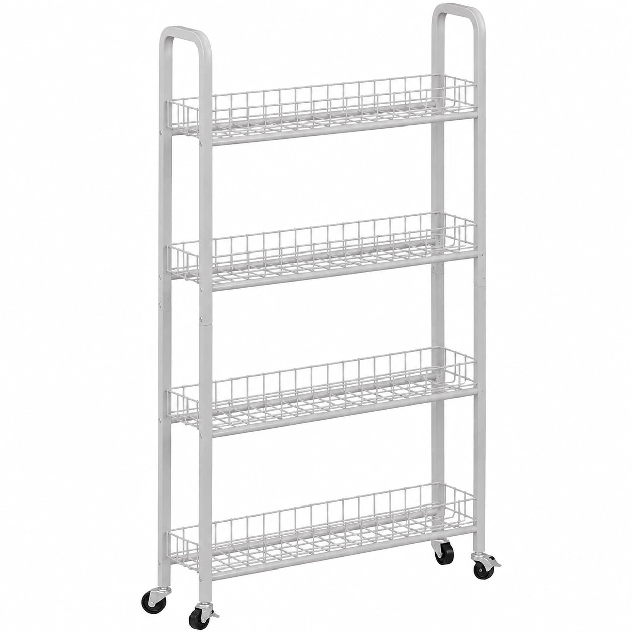 Vicco Schmaler Rollwagen, Wei?, 58 x 15 cm, 4 Ebenen, flexibel verschiebbar
