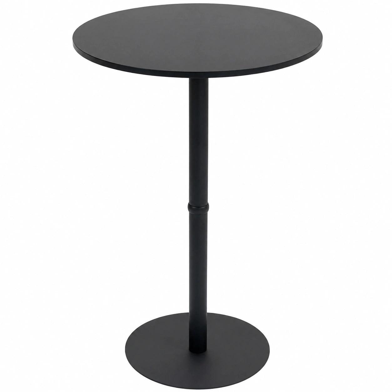 Runder Stehtisch Hereford aus Metall und Holz, Schwarz, 75 cm