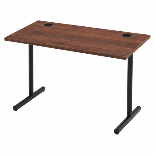 Computertisch mit Kabeldurchführungen, Walnuss-Optik, 120 × 60 × 73,6 cm