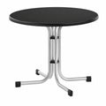 Runder Klapptisch von Sieger, ? 100 cm, Graphit mit Schieferoptik