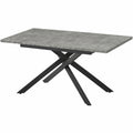 B&D Home Ausziehbarer Esstisch LARS, 120-160 x 80 cm, Kreuzgestell Schwarz, Industrial Design, Betonoptik, Platz f¨¹r 4-6 Personen