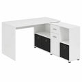 FMD M?bel Eckschreibtisch Lexo, Wei?, Tisch 136x75x68 cm, Regal 137x71x33 cm