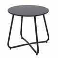 Runder Beistelltisch aus Metall, verstellbare Beine, schwarz, 45 cm