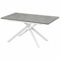 Ausziehbarer Esstisch BEA im Industriestil, 120-160 x 80 cm, f¨¹r 4-6 Personen, Wei? mit Betonoptik