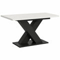 Moderner X-Gestell Esszimmertisch in Wei? und Grau, ausziehbar 150-190 cm