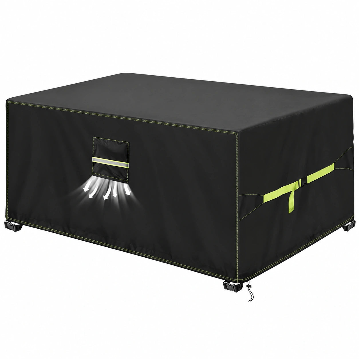 Wasserdichte Gartenm?bel Abdeckung, 420D Oxford, UV-best?ndig, 213x132x74cm, mit Bel¨¹ftung f¨¹r Tisch und Sitzgruppe